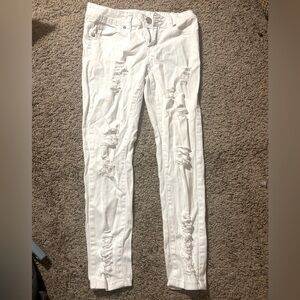 White ripped jeans